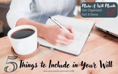 5 Important Things to Include in Your Will